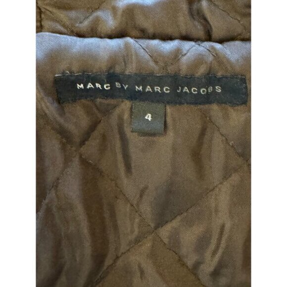 Marc By Marc Jacobs Coat Women 4‎ Brown Cotton Fur Hood Fishtail Parka Outerwear - Picture 10 of 10